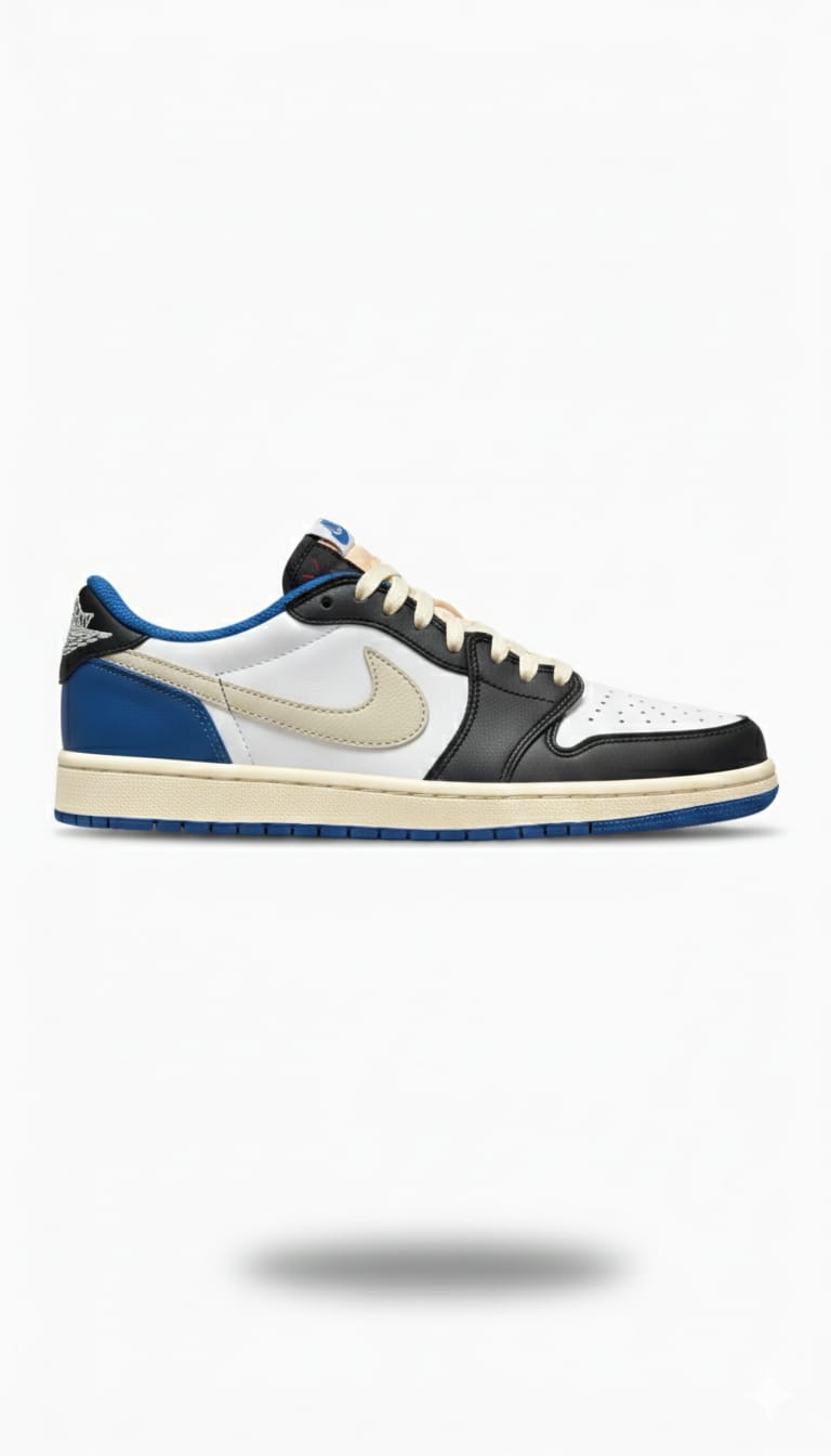Classic Street Low-Top Sneakers Black White Blue
